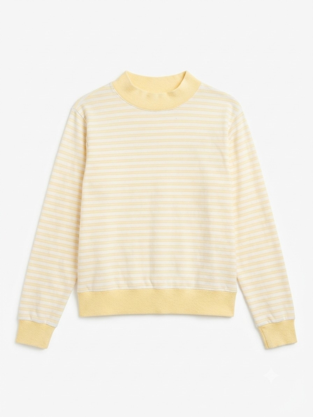 Parke Women's Yellow Striped Mock Neck Sweatshirt Size S/M